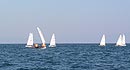 Picture of the fleet rounding the windward mark